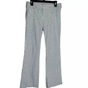 The Limited Cassidy Pants Women 6 Seersucker Stripe Gray Stretch Boot Flare